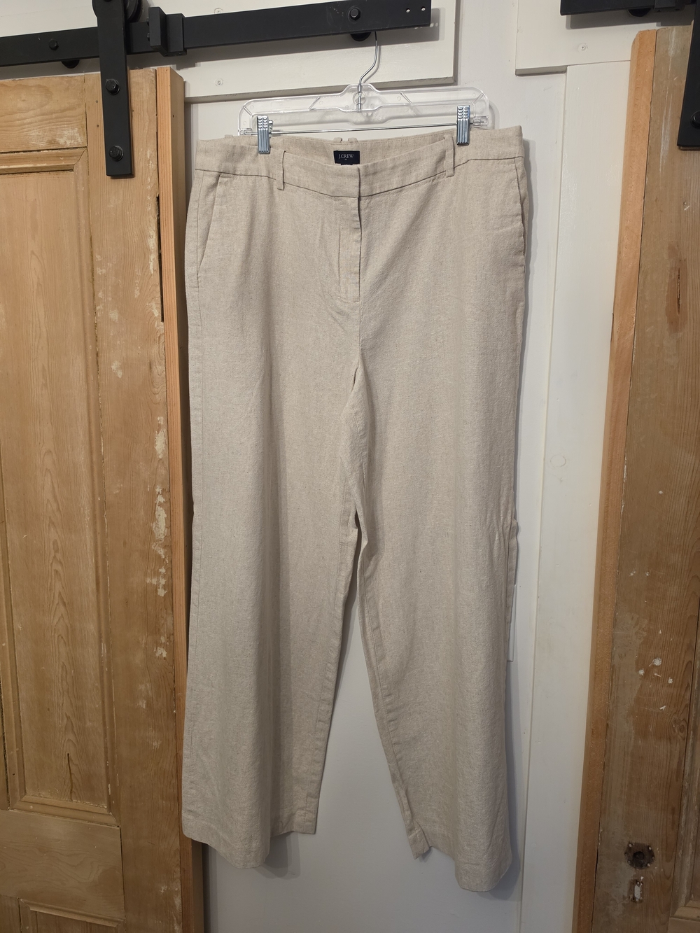 J. Crew Women's Tan Linen-Blend Pants (16 T)